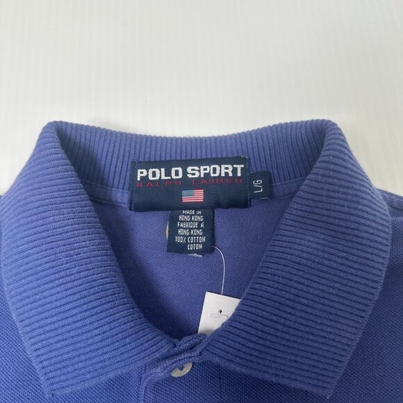 Vintage Polo Sport Striped Short Sleeve Shirt L - Picture 4 of 4